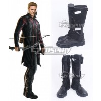 Marvel The Avengers Hawkeye Clinton Francis Barton Black Shoes Cosplay Boots