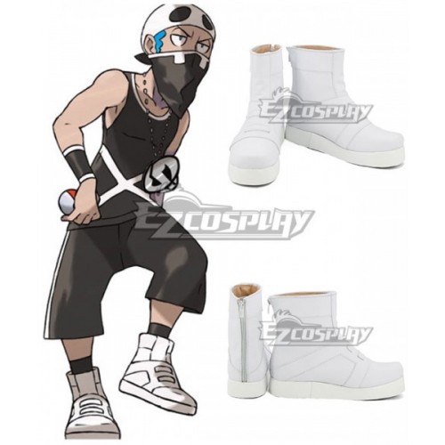 Pokemon Sun and Moon Team Skull Grunts Male Female White Cosplay Shoes