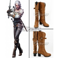 The Witcher 3 Wild Hunt Cirilla Brown Shoes Cosplay Boots