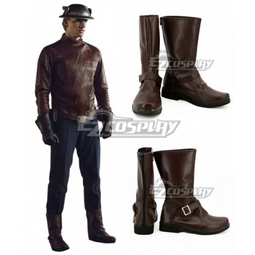 DC The Flash Jay Garrick Brown Shoes Cosplay Boots