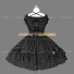 Gothic Lolita Dress Sleeveless Black Tiered Cute Bow Dress