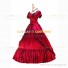 Reenactment Victorian Scarlett O'Hara Rococo Red Ball Gown Dress