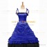 Reenactment Gothic Lolita Civil War Victorian Ball Gown Blue Dress