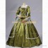 Antique Edwardian Gothic Theater Prom Wedding Dress Ball Gown Army Green