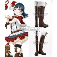 Love Live! Sunshine!! Yoshiko Tsushima Christmas Ver. Brown Shoes Cosplay Boots