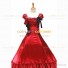 Vintage Gothic Lolita Victorian 18th Century Red Ruffles Evening Ball Gown Dress