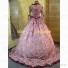 Historical Victorian Style Country Lolita Floral Gown Dress Wine