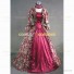 Deluxe Victorian Style Faire Queen Floral Gown Dress Wine