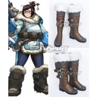 Overwatch OW Dr. Mei Ling Zhou Brown Shoes Cosplay Boots