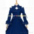 Marie Antoinette Reenactment Lolita Blue Ruffle Evening Ball Gown Dress