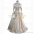 Victorian Style Brocaded Party Ball Gown Fancy Dress Light Golden