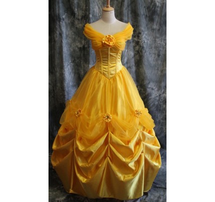 Beauty And The Beast Princess Belle Dress Cosplay Costume E