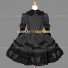 Elegant Gothic Lolita Dress Black Punk Lolita Ruffle Bows Dress