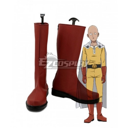 One Punch Man Saitama Caped Baldy Hagemanto Red Shoes Cosplay Boots