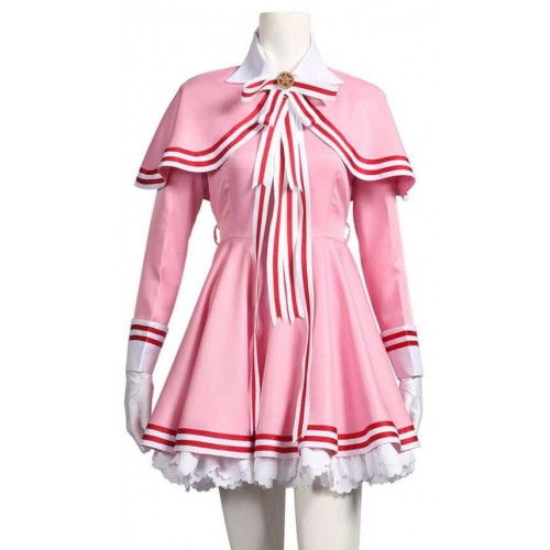 Cardcaptor Sakura Clear Card Sakura Kinomoto Pink Dress Cosplay Costume