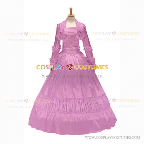 Gothic Lolita Victorian Rococo Stage Long Luxury Pink Dress Ball Gown