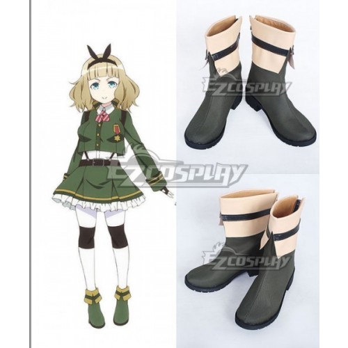 AntiMagic Academy The 35th Test Platoon Usagi Saionji Green Shoes Cosplay Boots