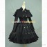 Gothic Victorian Style Cape Reenactment Steampunk Dress Black