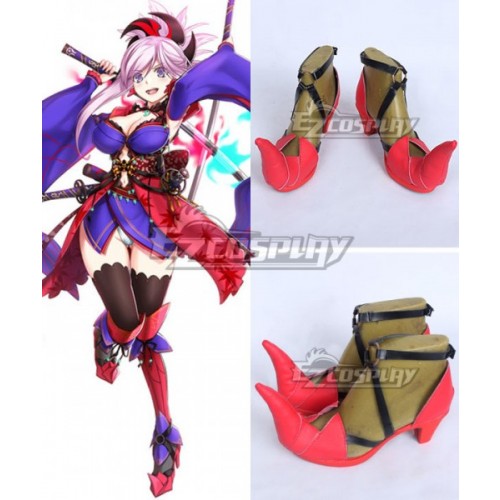 Fate Grand Order Miyamoto Musashi Red Shoes Cosplay Boots