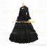 Marie Antoinette Reenactment Lolita Black Ruffle Evening Ball Gown Dress