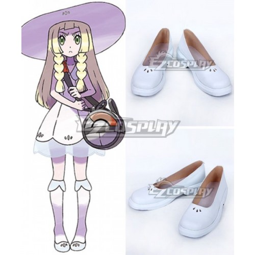 Pokemon Sun and Moon Lillie White Cosplay Shoes