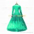 Retro Victorian Classic Turtle Neck Stage Green Long Dress Ball Gown