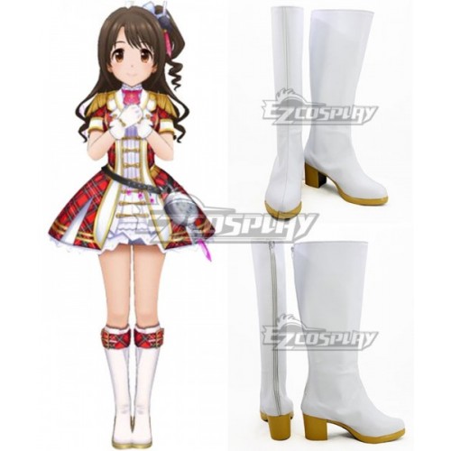 The Idolmaster Cinderella Girls: Starlight Stage Uzuki Shimamura White Shoes Cosplay Boots