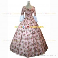 Alice in Wonderland Fancy Dress Floral Print Ball Gown Ladies Dress