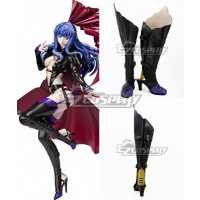 Macross Frontier Black Rabbit Sheryl Nome Black Purple Shoes Cosplay Boots