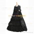 Retro Renaissance Style Pagoda Sleeves Prom Ball Gown Black Dress