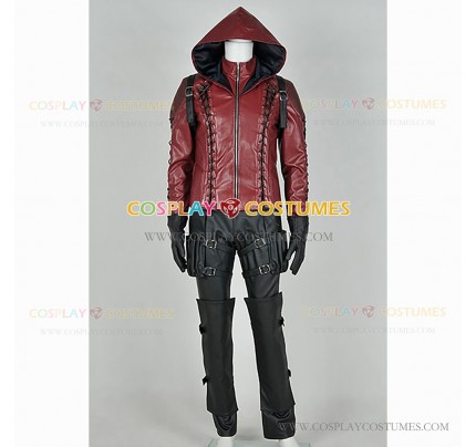 Roy Harper Costume from Movie Arrow Superhero Red Arrow Halloween Cosplay Leather Set