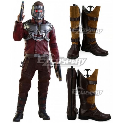 Marvel Guardians of the Galaxy Star-Lord Peter Jason Quill Brown Shoes Cosplay Boots