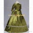 Antique Edwardian Gothic Theater Prom Wedding Dress Ball Gown Army Green