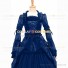 Retro Renaissance Style Pagoda Sleeves Prom Ball Gown Blue Dress