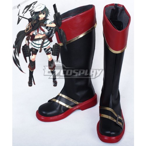 Kantai Collection Kiso Black And Red Shoes Cosplay Boots