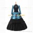 Gothic Victorian Marie Antoinette Theater Layered Evening Gown Blue Dress