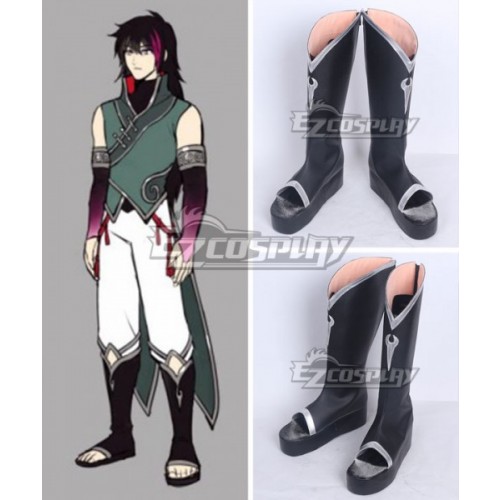 RWBY Volume 4 Lie Ren Black Shoes Cosplay Boots