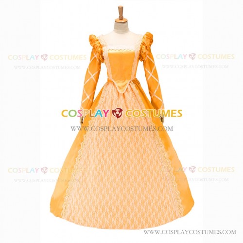 Gothic Lolita Victorian Queen Elizabeth Theatre Orange Lace Prom Ball Gown Dress