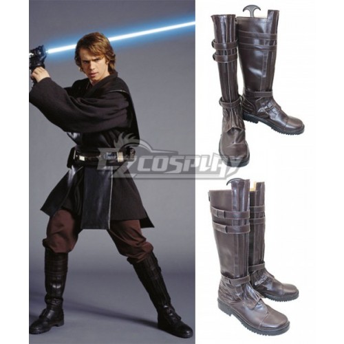 Star Wars Anakin Skywalker Darth Vader Brown Shoes Cosplay Boots