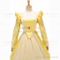 Gothic Lolita Victorian Queen Elizabeth Theatre Light Yellow Lace Prom Ball Gown Dress