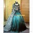 Historical Victorian Style Country Lolita Floral Gown Dress Emerald