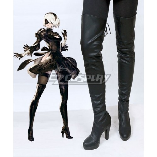 NieR: Automata 2B YoRHa No.2 Type B Black Shoes Cosplay Boots