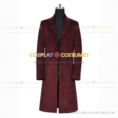 Tom Baker Costume for Doctor Who 4th Dr Cosplay Corduroy Trench Coat