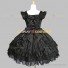 Gothic Lolita Dress Black Sleeveless Tiered Tassel Punk Lolita Dress