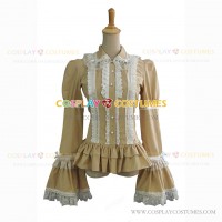 Reenactment Theatre Blouse Victorian Lolita Beige Blouse