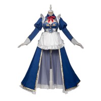 Fate Grand Order Arturia Pendragon Lancer Blue Dress Cosplay Costume