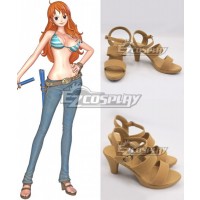 One Piece Nami Light Brown Cosplay Shoes