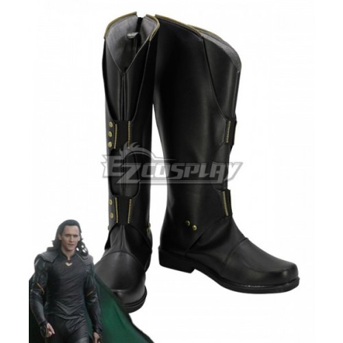 Marvel Thor 2: The Dark World Loki Black Shoes Cosplay Boots