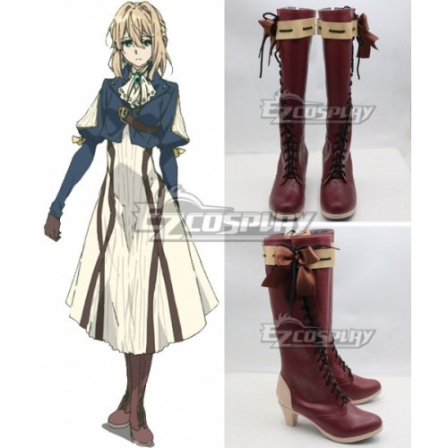 Violet Evergarden Violet Evergarden Red Shoes Cosplay Boots