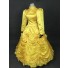 Beauty And The Beast Princess Belle Yellow Cosplay Costume With Cape